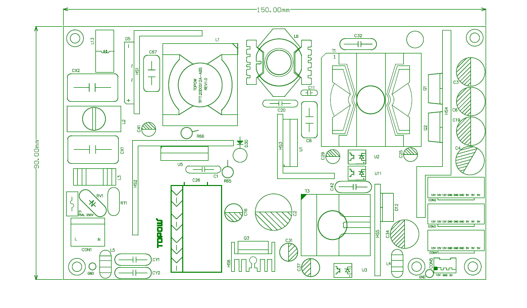 Dc Power Supply 12v 2A 5V 20A switching power supply pcb design(图1)