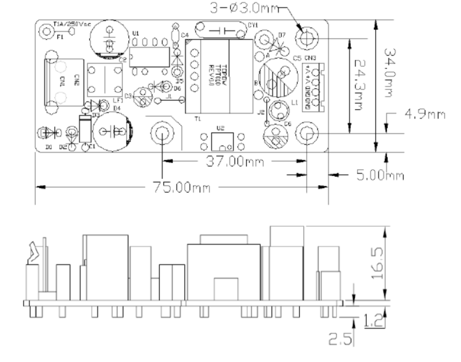 AC-DC Power Module 10W High Power Switching Power Supply Board 90V-264V(图1)
