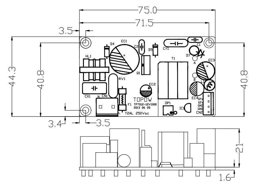High  power supply 12v 1a 12W AC-DC Switching Power Supply Bare Board Module(图1)