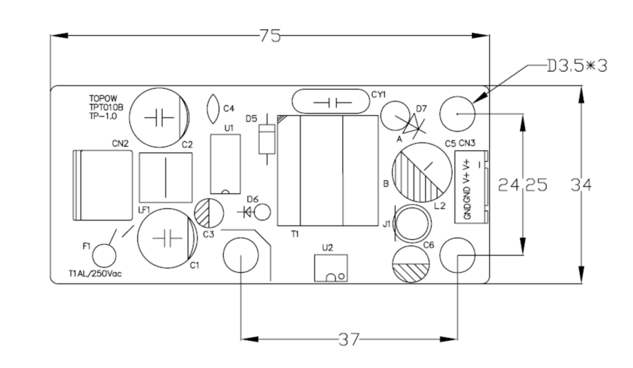DC 5V high power switching power supply board AC DC inverter 5V 2A converter bare cir(图1)